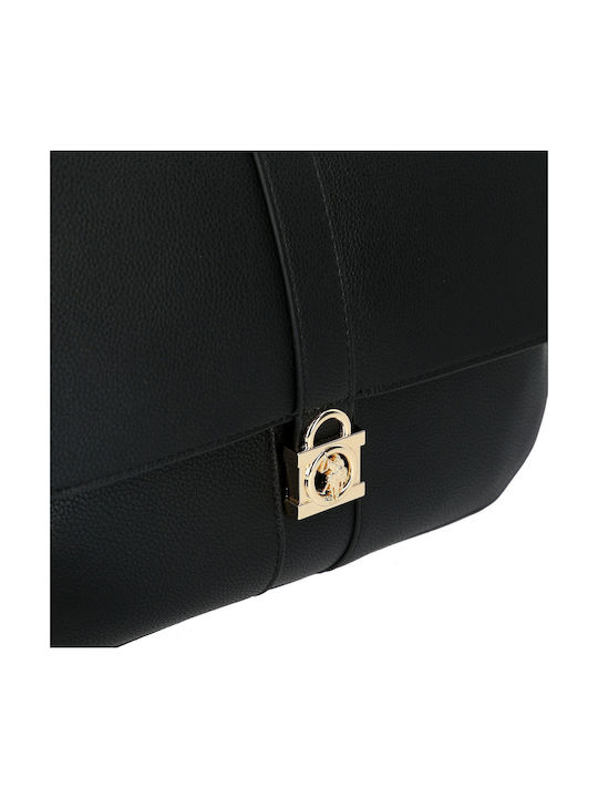 Women's Flap Handbag Made of Artificial Leather Black