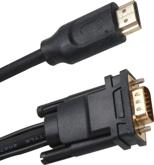VCOM Кабел HDMI мъжки - VGA мъжки 1.8м Черен