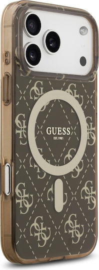 Guess Iml 4g Background Magsafe Back Cover Σιλικόνης Καφέ (iPhone 17 Pro)