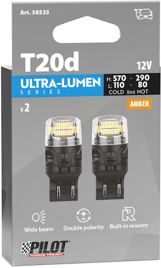 Lampa Lamps Car Ultra-Lumen Series T20 Canbus LED Orange 12V 2pcs