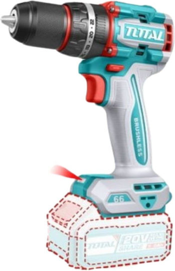 Total Set Angle Wheel & Impact Drill Driver & Hammer Brushless 20V with 2 Batteries 5Ah and Case