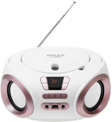 Adler Φορητό Ηχοσύστημα με Ραδιόφωνο / USB / CD σε Λευκό Χρώμα