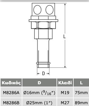 Вентилационна Вентил За Неръждаема Стомана Inox A4 M27 25mm