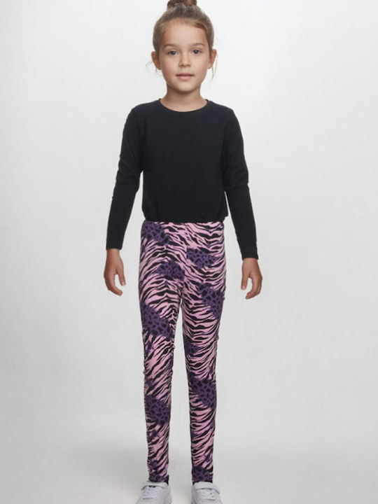 Set Colanți Copii Lungi Pink-Black Animal Print