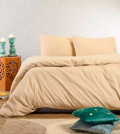 Melinen Duvet Cover Set Cotton Single with Pillowcase 165x245 Owen Beige