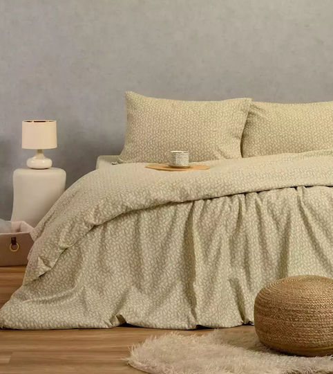 Melinen Duvet Cover Set Cotton Single with Pillowcase 165x245 Elise Greige