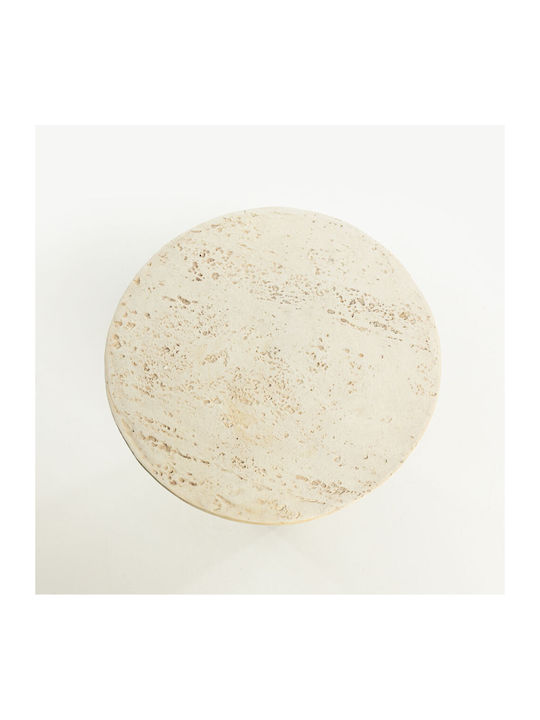 Round Side Table Poros Beige L40xW40xH46.3cm.