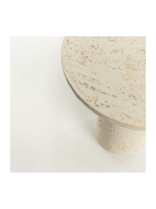 Round Side Table Poros Beige L40xW40xH46.3cm.