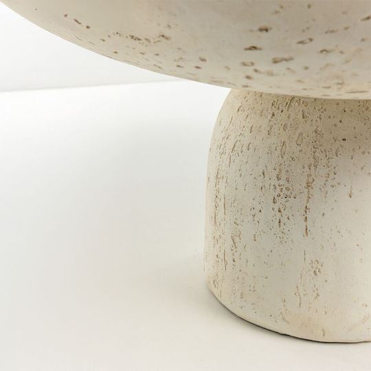 Στρογγυλό Βοηθητικό Τραπεζάκι Poros Beige Μ64.8xΠ64.8xΥ41.4εκ.