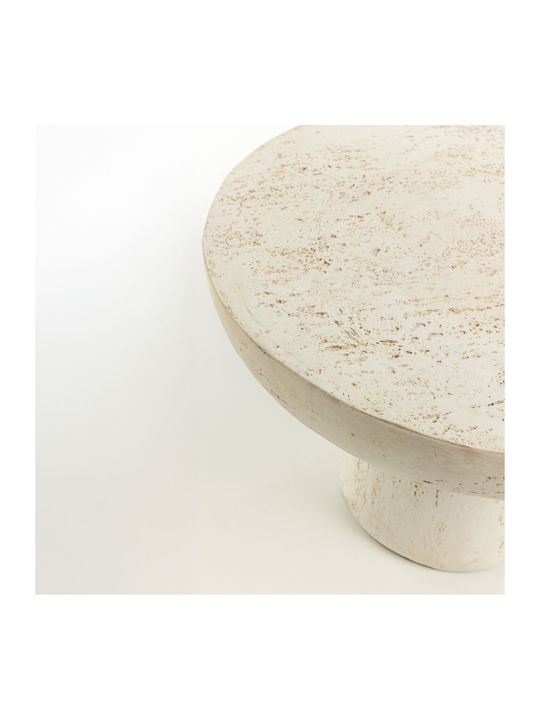 Στρογγυλό Βοηθητικό Τραπεζάκι Poros Beige Μ64.8xΠ64.8xΥ41.4εκ.