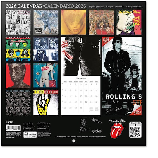 Grupo Erik The Rolling Stones Месечно Стенен 2026 30x30см.