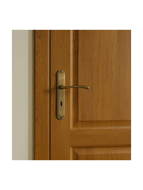 Πομολο Πορτας Πλακα Finetto Art.030017 121x51mm Κ-90μμ Antike Αριστερό Εξώπορτας 243-030fa017ab-αριστερό Εξώπορτας