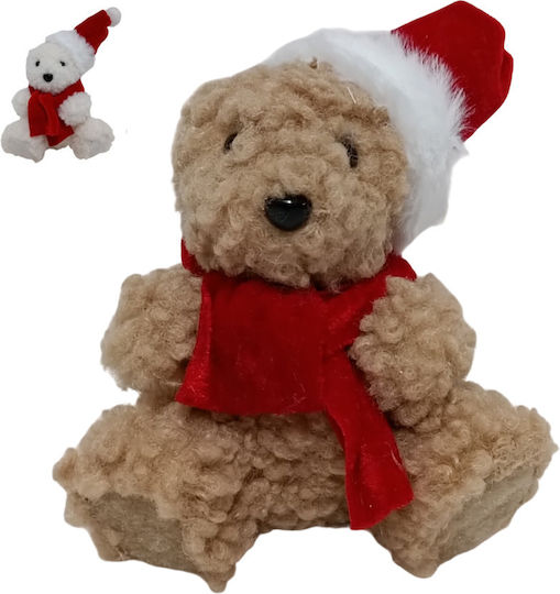 Due esse Christmas Plush Bear Red Scarf Hat 15cm 2 Designs