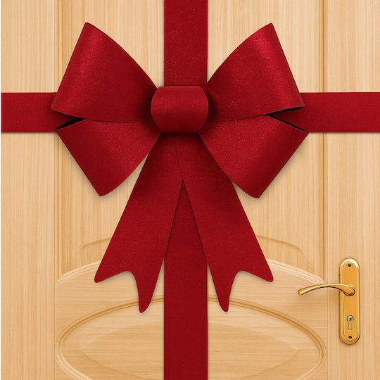 Due esse Christmas Door Bow Red Glitter 48x9x56cm