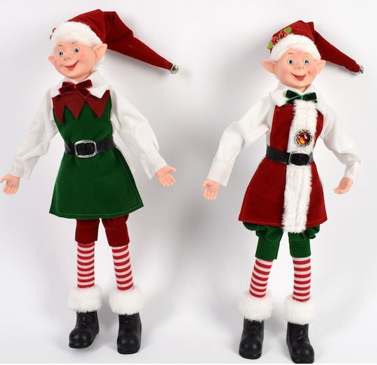 Due esse Christmas Elf Red-Green 40cm 2 Designs