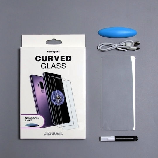 Samsung Galaxy S22 Ultra 5G UV Течност Извит Пълно Лепило Закалено Стъкло Филм