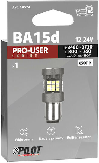 Lampa Lamps Car Pro-user Series R5W / BA15D Canbus LED 6500K Cold White 12-24V 1pcs