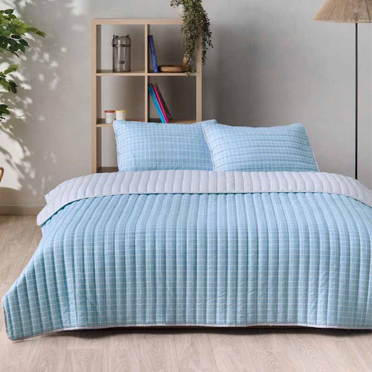 Kentia Zuccero Tagesdecke Einzelbett Mikrofaser Blue-grey 160x240cm