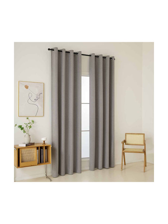 Κουρτίνα Κρίκους 140x270 Black Out Beauty Home Total 8446 Amethyst 100% Πολυέστερ