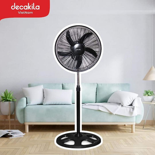 Decakila Стоящ Вентилатор 60W С Диаметър 46см Черен