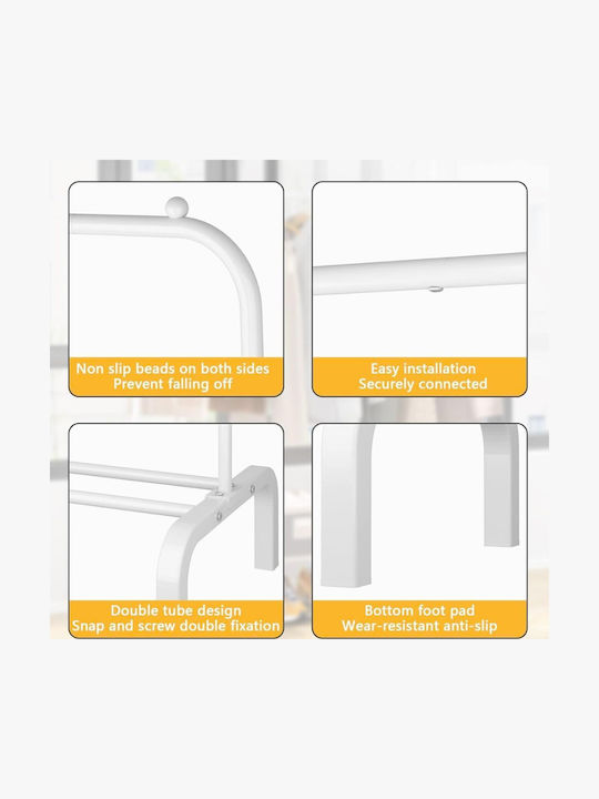 Uncle George Floor Garment Rack made of Metal White 110x55x150cm