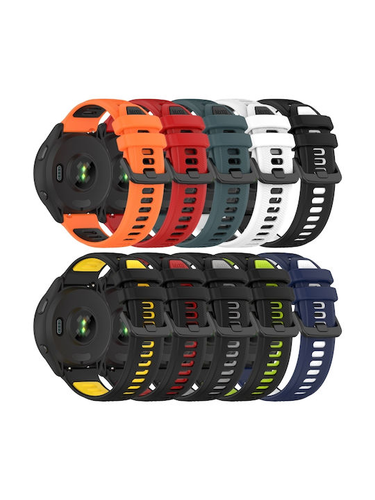 Two-Tone Silicone Watch Strap Garmin Venu 2 Plus 20mm White+Black
