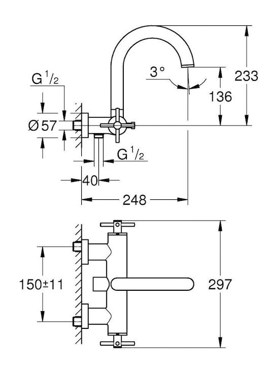 Grohe Mischung Bade- / Duscharmatur Badewanne Gray Grohe Mischung Bade- / Duscharmatur Badewanne Gray