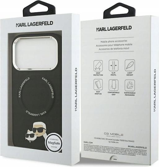 Karl Lagerfeld Umschlag Rückseite Leder / Kunststoff / Silikon Schwarz (iPhone 17 Pro)
