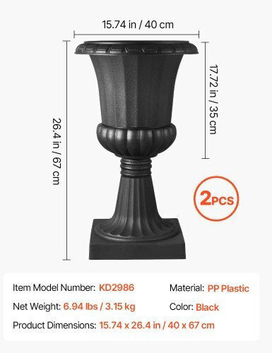 Vevor Set 2 Ghivece Plastice