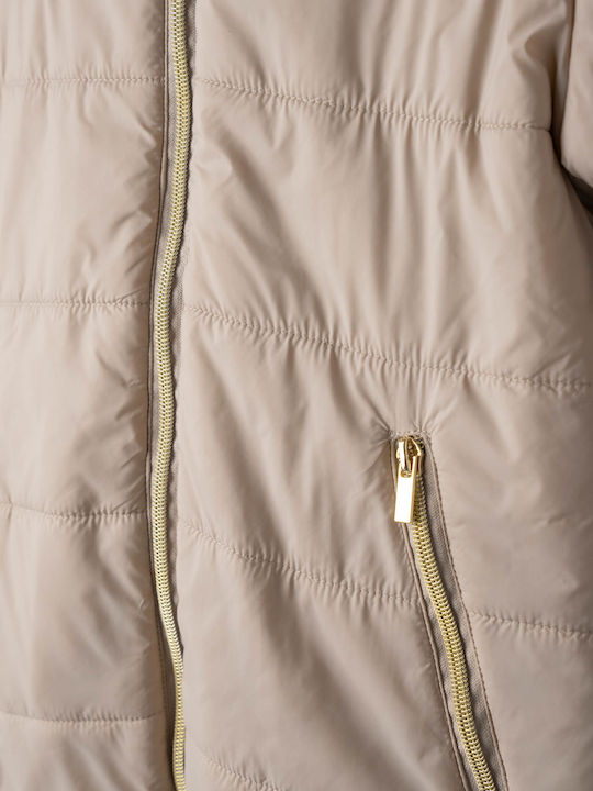 Kids' Fur Double Sided with Hood Beige