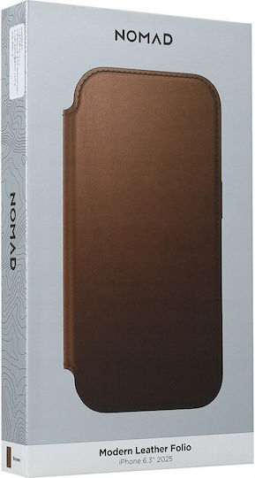 Nomad Book Δερμάτινο 0.85mm Καφέ (iPhone 17)
