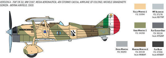 Bauanleitung Flugzeugmodell Cr.32 Freccia Flugzeug Maßstab 1:72 Italeri 1438s