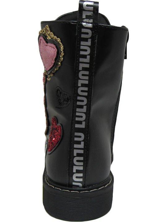 Kinderstiefel mit Schnürsenkeln Schwarz