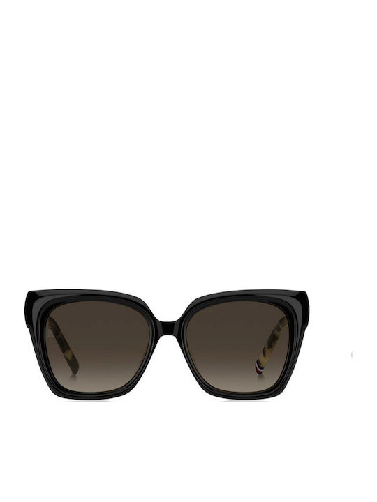 Tommy Hilfiger Women's Sunglasses with Black Plastic Frame and Brown Gradient Lens TH2285/S WR7/HA