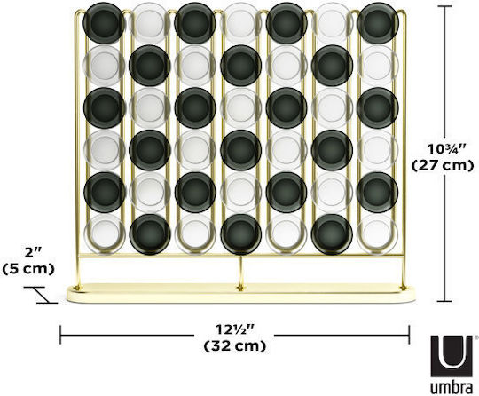 Umbra Tabletop Decor Score 4 Metallic Chrome Stax 32x5x27