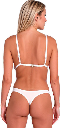 Passion Anuvera Set Sutien + Chilot Alb