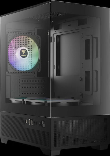 Gamdias AURA GC9M Elite Gaming Micro Tower Computer Case with Side Window and ARGB Lighting Black