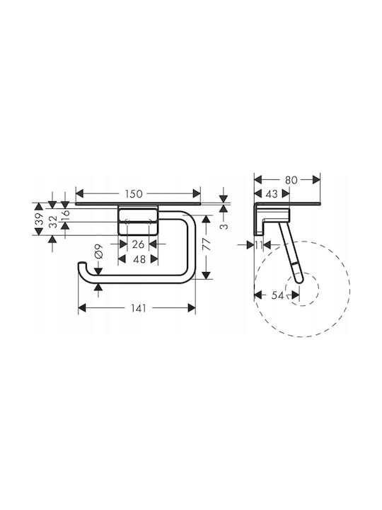Hansgrohe Χαρτοθήκη Ράφι Hansgrohe Addstoris 41772000 Χρώμιο