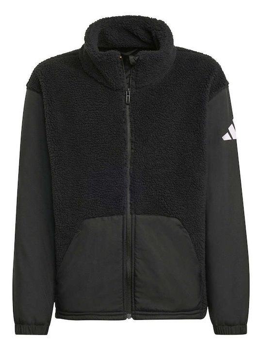 Αθλητική Παιδική Ζακέτα Fleece Μαυρο