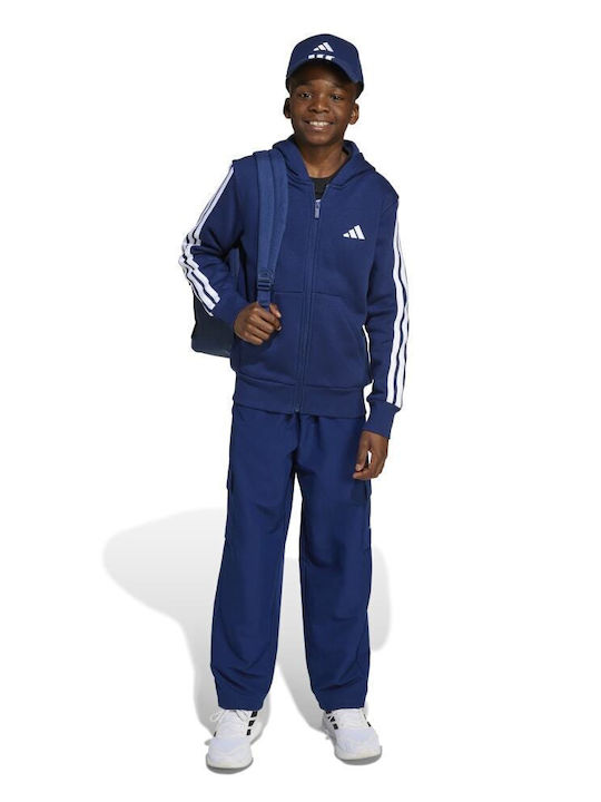 Athletic Kids Cardigan Cotton with Hood Blue Essentials