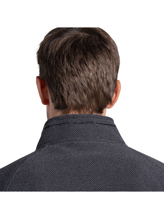 Halb Langarm Herrenbluse Grau
