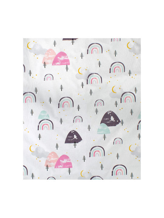 Dimcol Rainbow Cotton Changing Pad White 80x80cm.