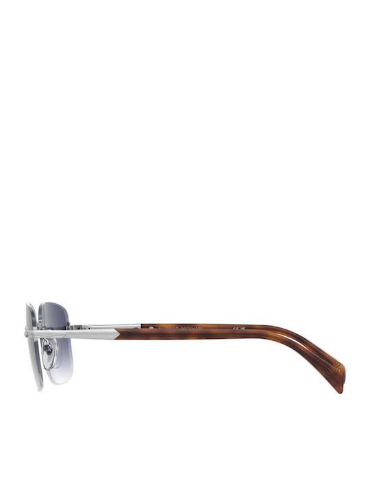 David Beckham Men's Sunglasses with Brown Tartaruga Metal Frame and Blue Lens