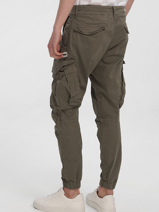 Crotone Elastic Cargo Trousers In Slim Fit Khaki