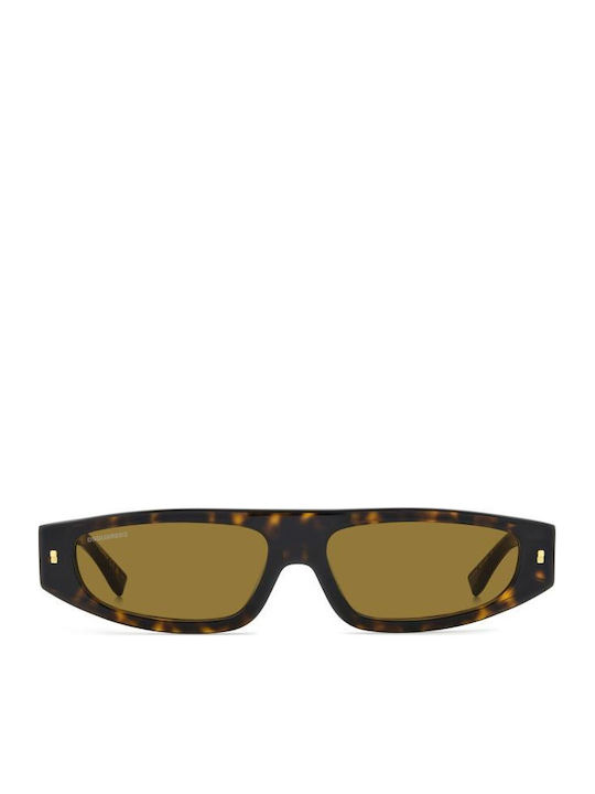 Dsquared2 Unisex Sunglasses with Brown Tartaruga Plastic Frame and Brown Lens