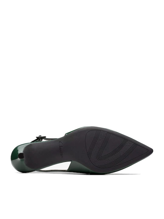 Leather Green Heels Sling