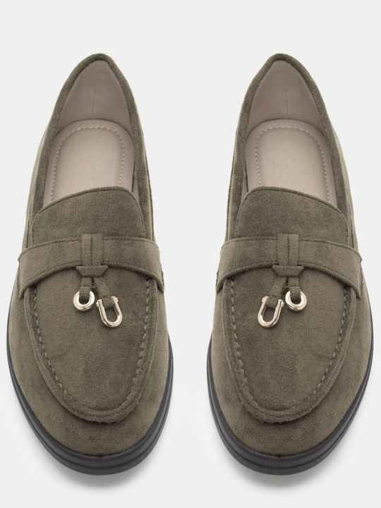 Women's Moccasins in Khaki Color