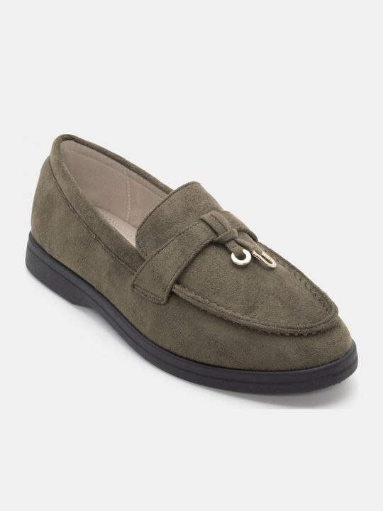 Women's Moccasins in Khaki Color