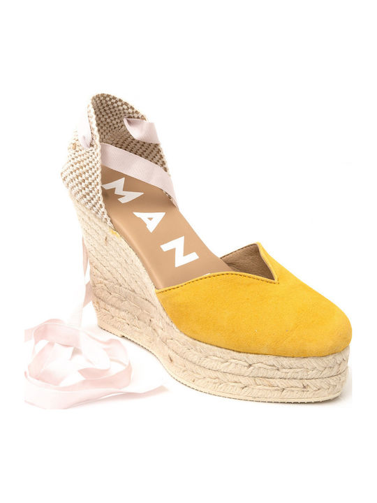 Platforme Dama De Vară Tip Espadrile Galbene