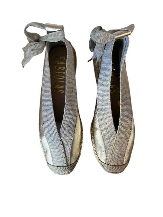 Women's Leather Espadrilles Gold